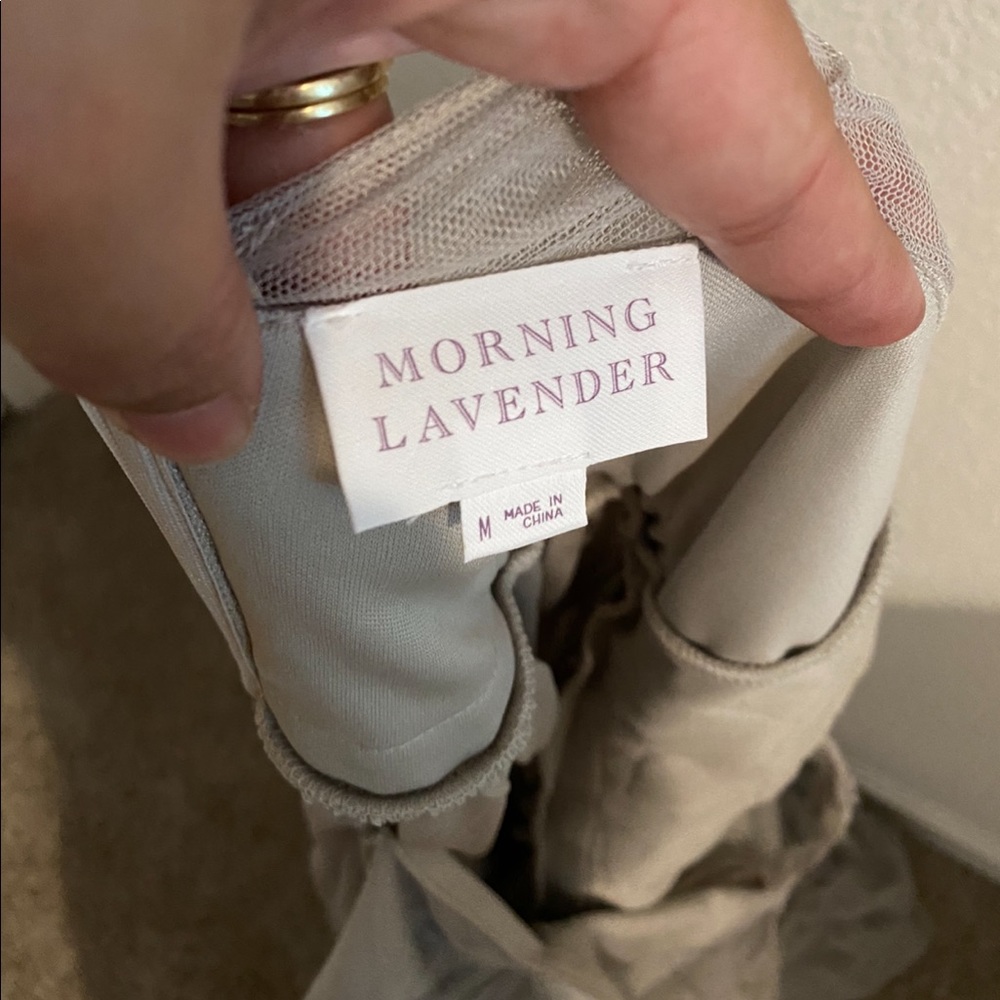 New Morning Lavender Audrey Tulle Gown in Grey - Picture 11 of 11